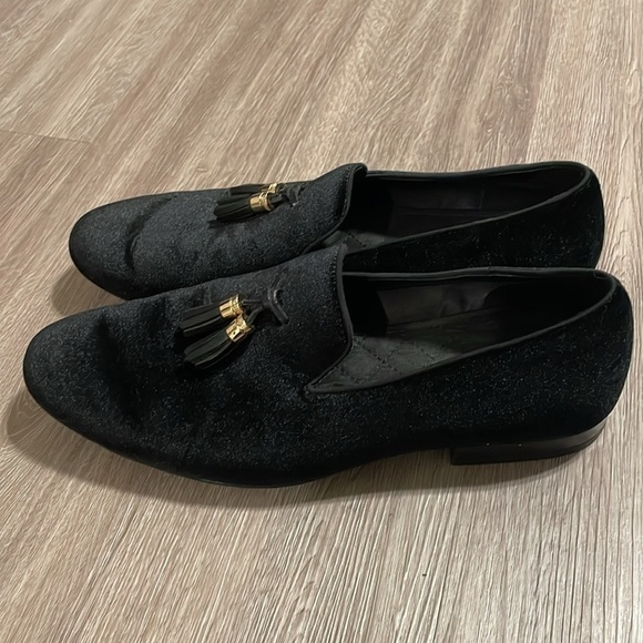 Zara Men’s Velvet Tassel Loafers 43 (10) Black Contemporary Classic Preppy - Picture 8 of 14
